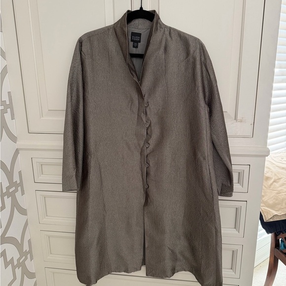 NWT Eileen Fisher Ladies Charcoal Silk Jacket - Picture 10 of 11
